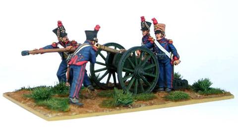 pieza de artilleria francesa del periodo napoleonico, cañon y cuatro artilleros incluidos. 