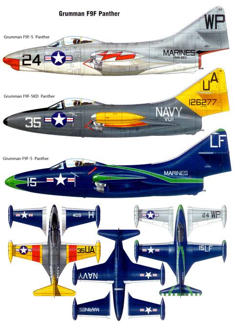 Variantes del Grumman F9F Panther.