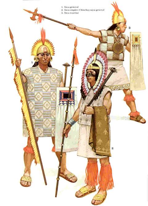 1. General Inca 2. General Chinchaysu 3. Guerrero Inca