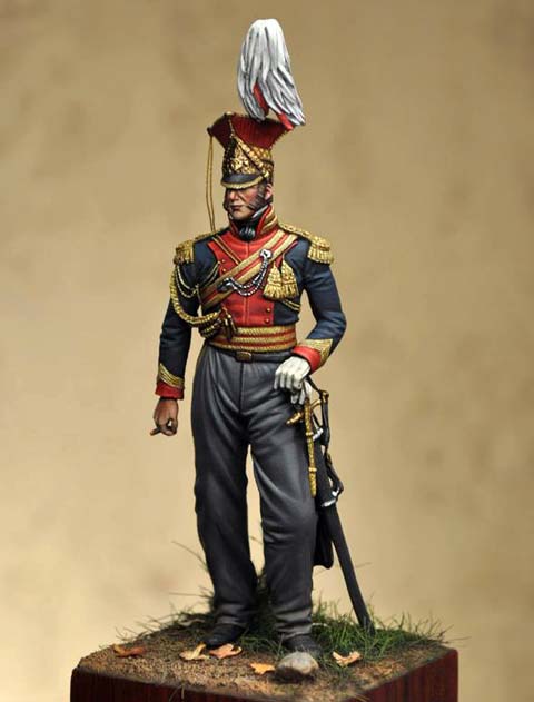 Oficial del 9th Light Dragoons-Lancer - 1820 - Escala 75mm