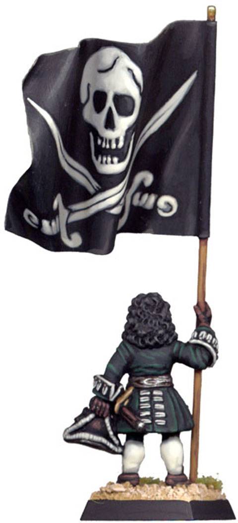 Oficial Pirata con Bandera - 28 mm.  