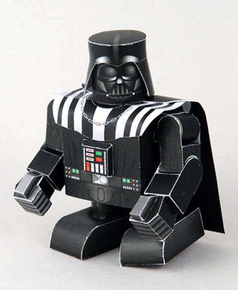 Recortable de papel o cartulina de Darth Vader en la versión infantil.  