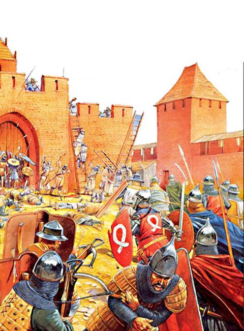 Asedio de Gilgenburg, año 1410 por los ejercitos aliados de Lituania y Polonia