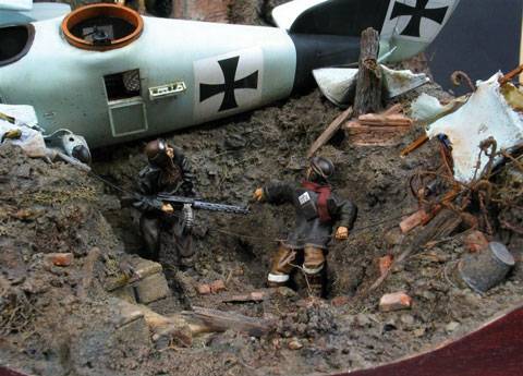 avion aleman de la primera guerra mundial derribado en plena ciudad