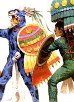 Los aztecas, luego de haber recorrido diversos lugares, se establecieron definitivamente, a principios del siglo XIV d C., en el valle de México.  Allí fundaron su ciudad capital llamada Tenochtitlán, ubicada en la zona del lago Texcoco.