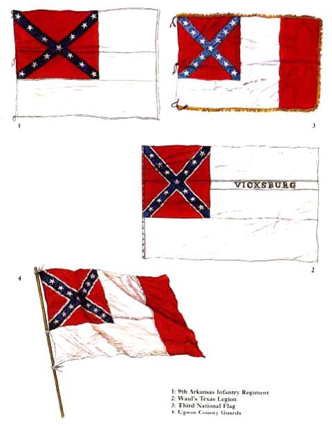 1 - 9th Arkansas Infantry Regiment 2 - Waul´s Texas Legion 3 - Third National Flag
