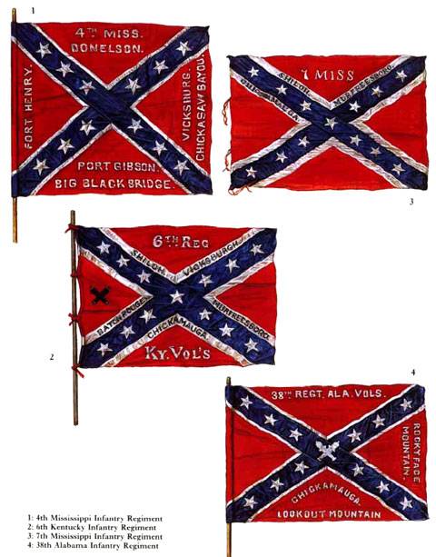 1 - 4th Mississippi Regiment 2 - 6th Kentucky Infantry Regiment 3 - 7th Mississippi Regiment 4 - 38th Alabama Infantry Regiment