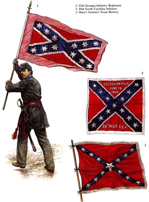 1 - 57th Georgia Infantry Regiment 2 - 26th South Carolina Infantry 3 - Sheas´s Vernon Texas Battery