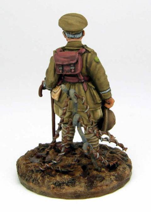 Oficial britanico durante la Primera Guerra Mundial de la casa de miniaturas Paul Hicks Figures a escala 28 mm
