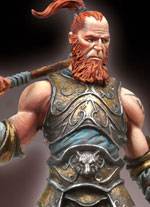 La figura de Brogan, el Quebrantahuesos pertenece a la serie de miniaturas fantasticas llamada Warlord Saga 