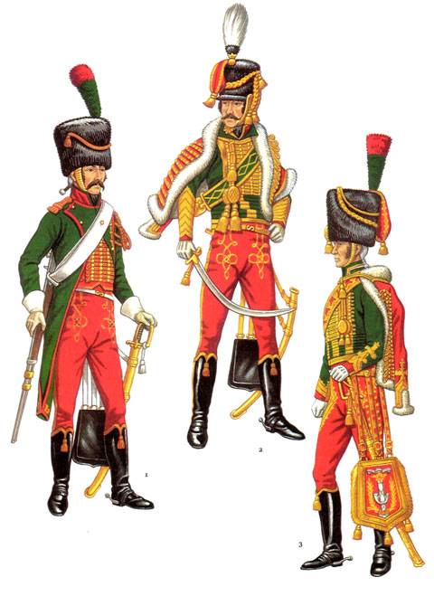 Uniformes del Consulado 1. Cazador a Caballo - 1800 2. Jefe de la Brigada Eugene de Beauharnais 1800 3. Oficial del Consulado