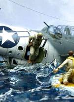 Amaraje durante la Batalla de Midway.  
