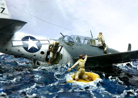 Amaraje durante la Batalla de Midway.  