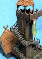 Casa Fortaleza con atalaya de Rohan a escala de 28 mm. 