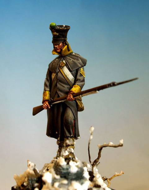 Soldado de infanteria britanico del 44 regimiento en Gandamak durante 1842