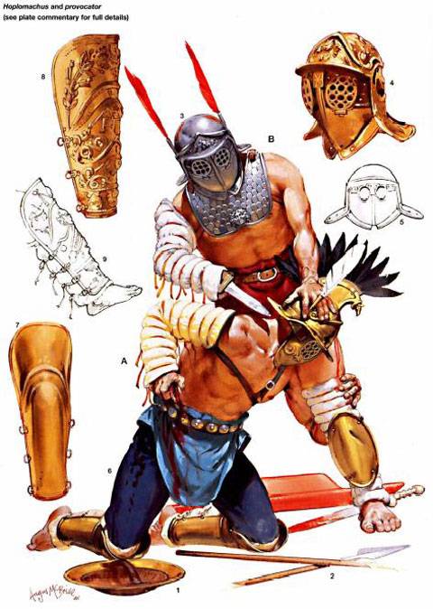 Gladiador homoplachi y Gladiador Provocator