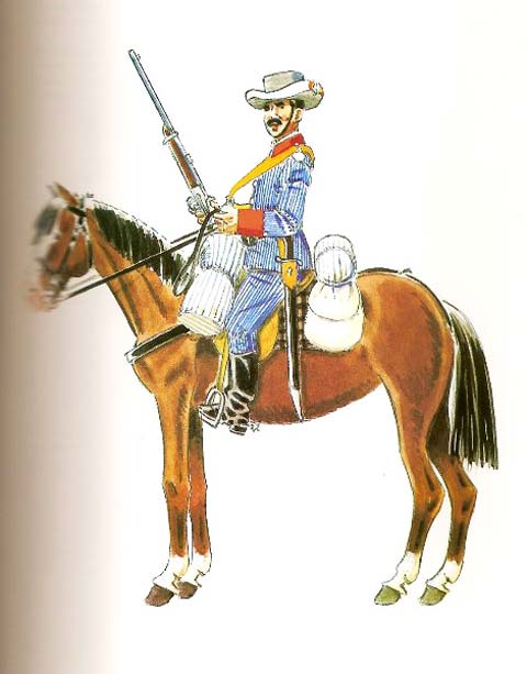 Guardia de Caballeria en uniforme de Servicio y Campaña (1884-1898)