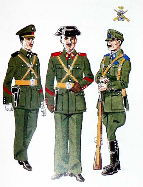 Guerra de 1936-1939  Guardia Civil en Uniforme de Servicio (1939)  Guardia Civil de los Defensores del Alcazar de Toledo (1936)  Guardia en Campaña (1936-39)