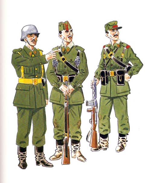 Reglamento de 1943  Guardia en funciones de Policia Militar (1943) Guardia en Uniforme de Campaña (1947-57) Cabo en Uniforme de Campaña (1957-60)
