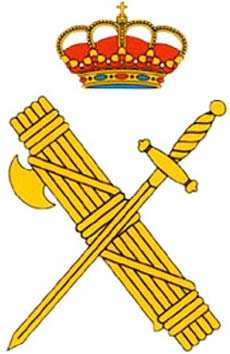Su emblema principal está formado por una espada desnuda en banda y haz de lictores con hoja de segur al flanco diestro, pasantes en aspa, sumados de una corona real.