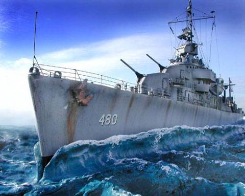Diorama Naval del USS Halford - 1945