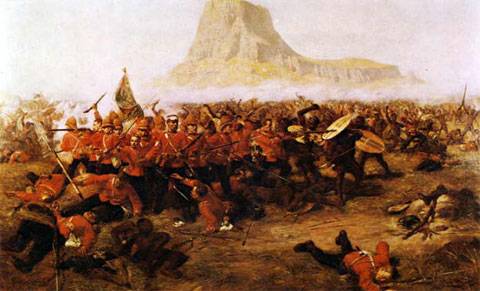 el ejército zulú, compuesto por unos 22.000 hombres, atacó el campamento británico. Los 1.000 soldados británicos y 800 nativos fueron totalmente superados. Los zulúes no hicieron prisioneros y mataron a casi todos