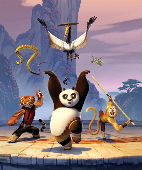 Recortables Infantiles de Papel o Cartulina de los nuevos personajes de la película de animación Kung Fu Panda