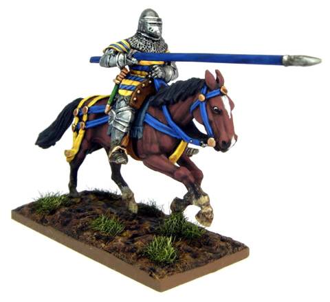 hombre de armas a caballo frances durante la batalla de Agincourt