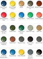 Carta de Colores de la Serie General del Fabricante de Pinturas para Modelismo y Miniaturismo,  Model Master. La Carta consta de La gama de colores acrilicos.  