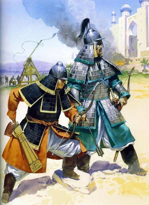 Mongoles atacando una fortificacion Musulmana. 