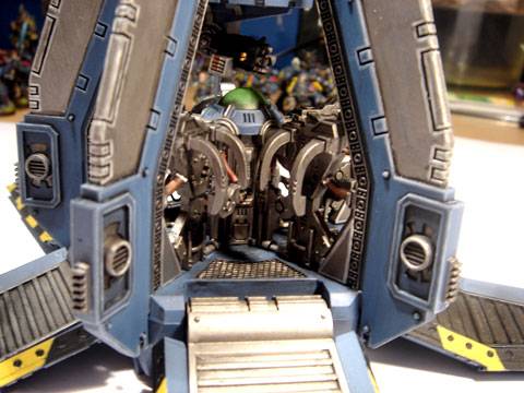  Capsula de Desembarco de los Marines Espaciales perteneciente a la caja Punta de Lanza de la serie Warhammer 40000 de Citadel. 