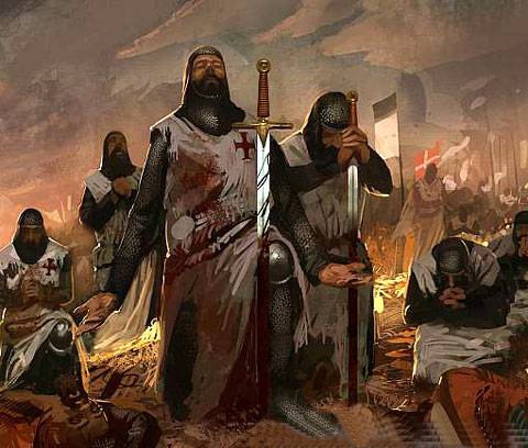 el ejército cruzado, formado principalmente por contingentes templarios y hospitalarios a las órdenes de Guido de Lusignan, rey de Jerusalén, y Reinaldo de Chatillon, se enfrentó a las tropas del sultán de Egipto, Saladino.