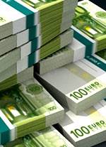 Recortable de Papel de fajos de billetes de Cien Euros