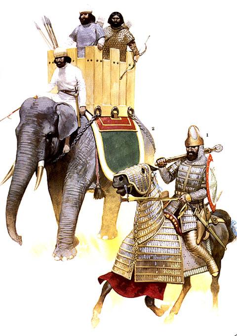 Caballeria pesada y elefantes Persas