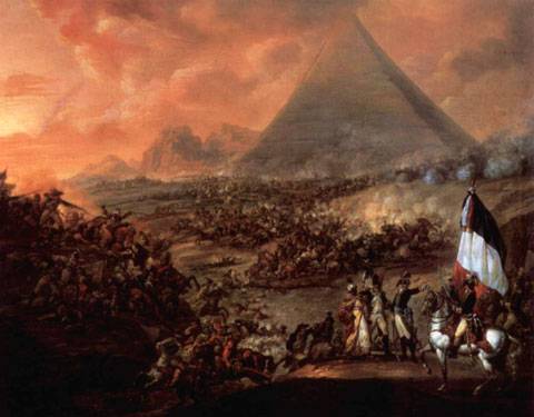 Batalla de las pirámides, óleo de Francois-Louis-Joseph Watteau