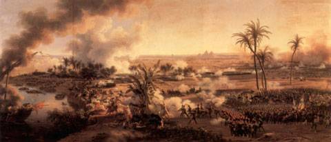 Batalla de las Pirámides, óleo de Louis-François Lejeune.