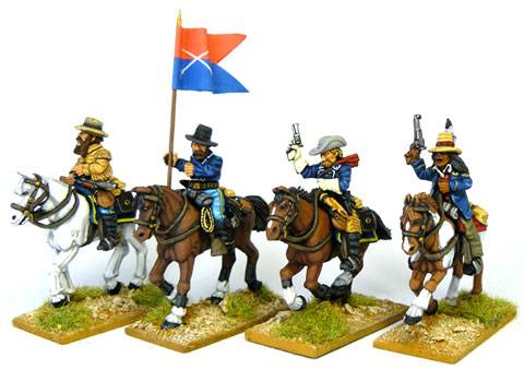 Grupo de Mando de Custer  - Teniente Cook, la bandera de cuartel general, Custer y Bloody Knife.