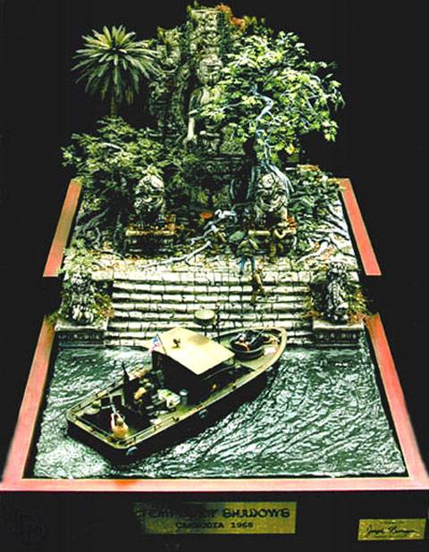 Diorama a escala 1:35 representando a un grupo de marines de exploración en la selva de Camboya durante 1968.
