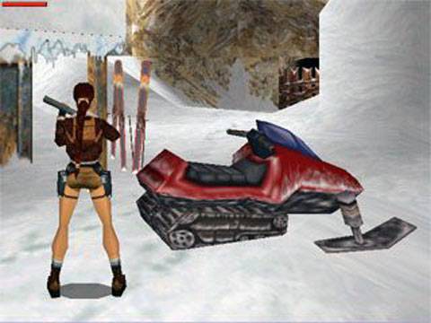 Recortable de Papel de La moto de nieve de Lara Croft