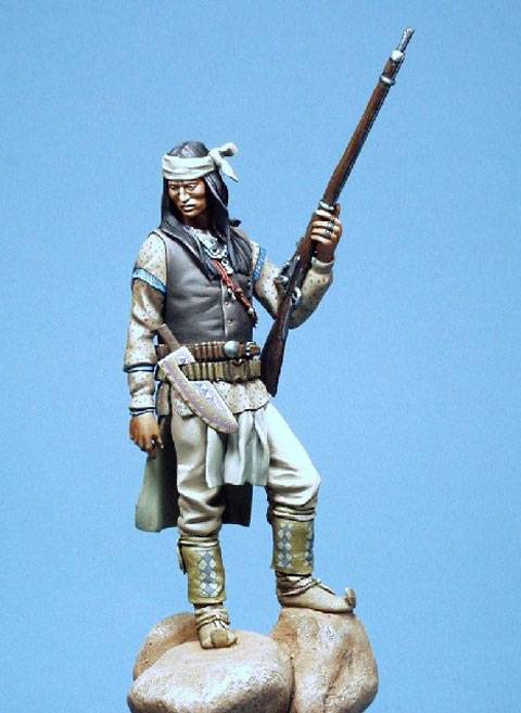 Figura del Jefe apache Valerio en el año 1880 de la casa de miniaturas PiliPili a escala de 120 mm